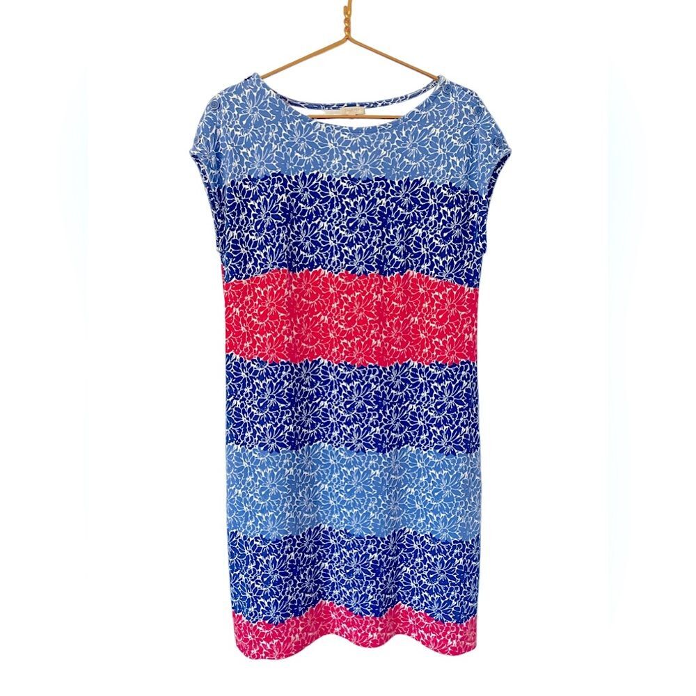 Talbots Floral Color Block Shift Dress, Size Medium